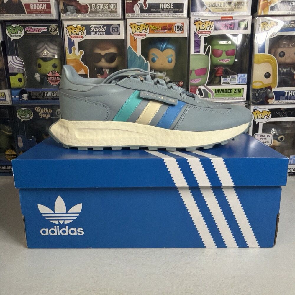 adidas Originals RETROPY E5 Men's Size 9 Leather Sneakers - Sky Blue